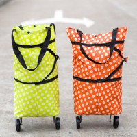 600D Polyester Foldable Trolley Shopping Bag shopping trolly bag